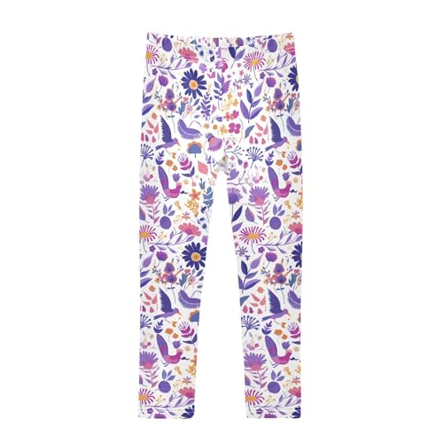 KLL Mexican Otomi Style Girls Cotton Pants Comfortable Full Length Pants Gym