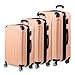 Produktbild 3er Kofferset - Robuste ABS- Hartschalenkoffer, TSA-Zahlenschloss, erweiterbare Kapazität - in M, L, XL - Eckenschutz, 360° drehbare, leise Doppelräder & Teleskopgriff, Handgepäcktauglich & stapelbar