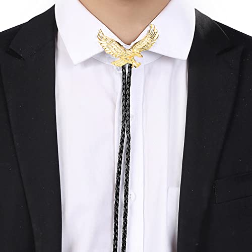 Cravate Bolo Homme Vintage Cuir Aigle Volant Accessoire Chemise