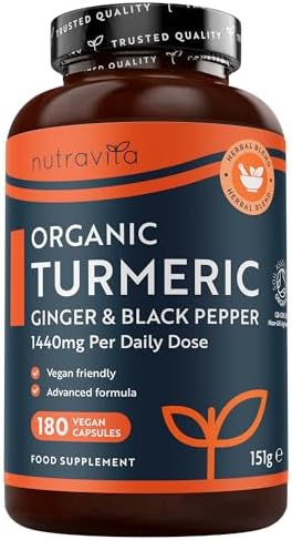 Nutravita Organic Turmeric and Black Pepper Capsules with Ginger ...