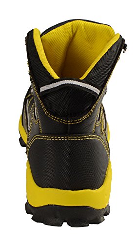 Image of Bazalt MBM9122 Men's Lace-Up Black with Yellow Water and Frost Proof Leather Outdoor Boots, 7