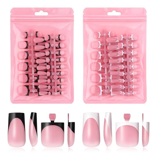 French Tip Press on Nails and Toenails Set, Press on