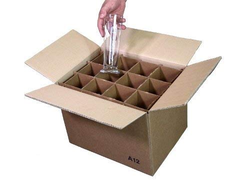 10 Scatole 12 Bicchieri Alti Max cm 29 Cartone 2 Onde Trasloco+Spedizione …