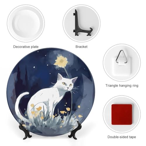 Plato decorativo de porcelana Bone China blanco 6 pulgadas miniatura 3