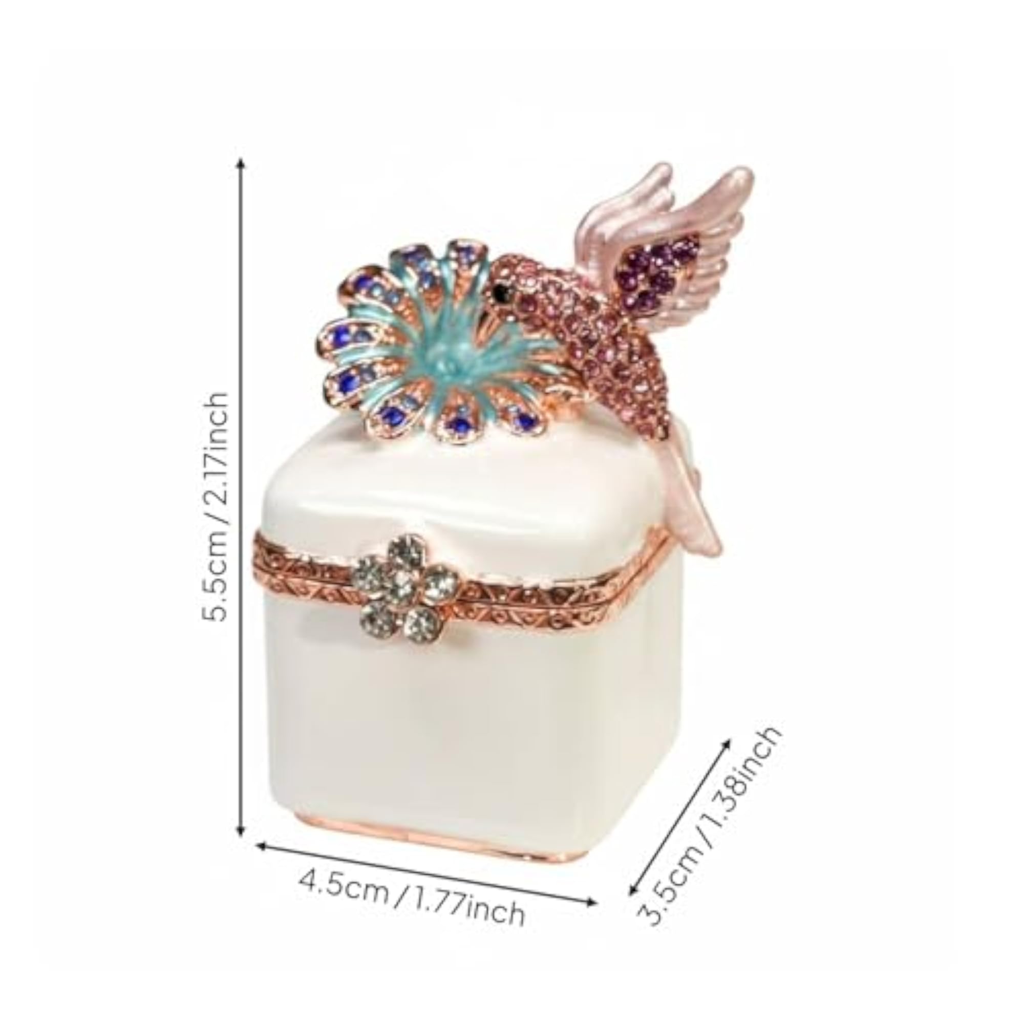 Vintage Hummingbird Jewelry Holder Keepsake Box