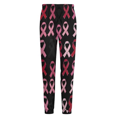 Breast Cancer Awareness Ribbon Pajama Pants Men Pj Bottoms Sleepwear Lounge Pant4