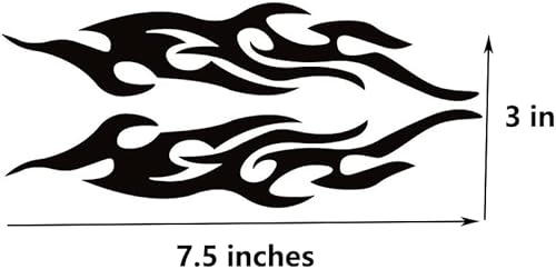 Miniatura 5 de 2 calcomanías reflectantes de 7.8 pulgadas para automóvil, carreras de llamas, deportes, a rayas, para carrito de golf, vinilo impermeable,