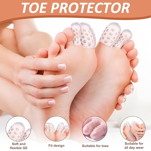 Image of 50 PCS Silicone Anti-Friction Toe Protector, Soft Gel Toe Protectors Breathable Toe Covers for Men Women, Gel Toe Protectors Toe Sleeves for Ingrown Toenails, Blisters, Calluses, and Corns Protection