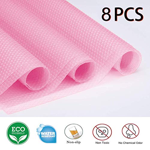 JoGoi 8er Antibakterielle Kühlschrankmatten Matten entziehen Feuchtigkeit und Gerüch rutschfest,abwaschbar und DIY zuschneidbar Kühlschrank Matten [29cm x 45cm]