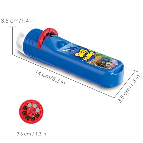 Image of Pup Go 2-Pack Wild Animal & Seaworld Torch and Projector for Ages 3 4 5 6 7, Ideal Toys for Boys, Cool Kids Torch with 6 Discs and 48 Images, Educational Science Kits for Toddlers and Children