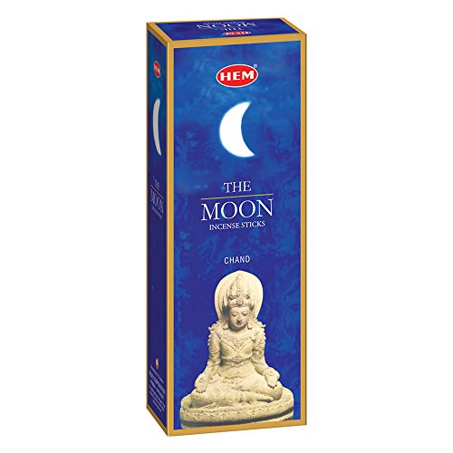 Image of HEM Moon Premium Incense Sticks - 120 Sticks | Puja Agarbatti for Positivity, Yoga, Meditation, Relaxation & Long-Lasting Aroma | Handcrafted & Low Smoke | Pooja Item for Home | Burn Time 35-40 Mins