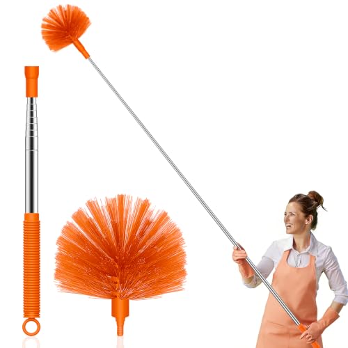 Image of SetSail Cobweb Duster with Extension Pole, for Cobweb Cleaning, Orange