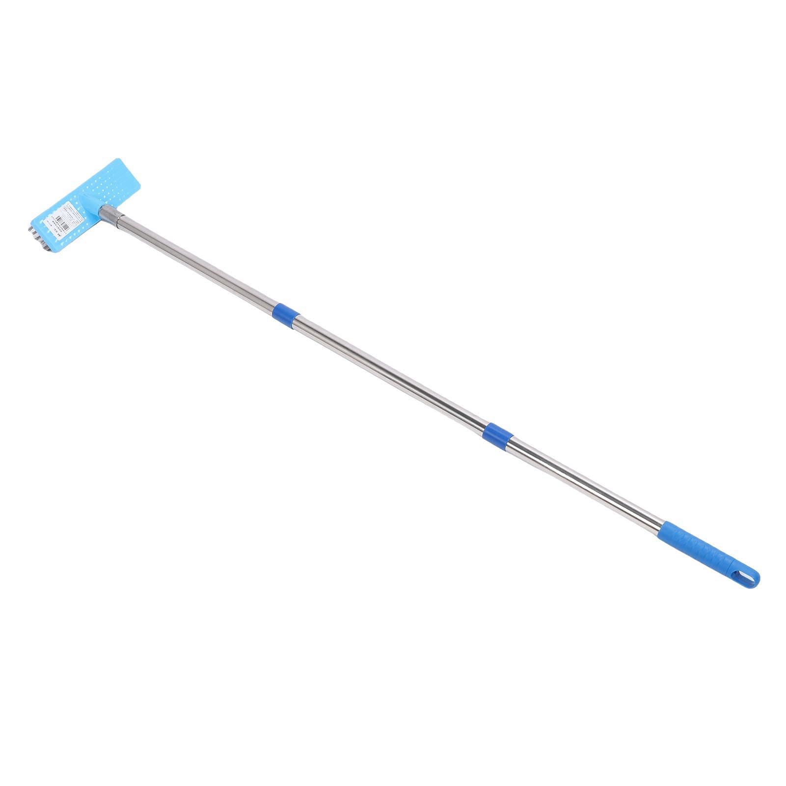 Scopa in Filo d'Acciaio Resistente da 30 Cm con Manico Telescopico in Acciaio Inossidabile per la Pulizia di Pavimenti Esterni in Cemento e Patio (120 Centimetri)