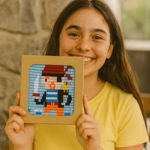 Image of Sozo DIY Pirate Needlepoint Kit for Beginners - Adventure Embroidery Craft Kit for Teens & Adults - Yarn Stitching Kit with Canvas, Needle & Frame