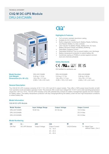 Alimentation à découpage DRU-24V20AMN DC 24V résolvant les chutes de tension - 4