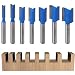 Produktbild WSOOX 7-teiliges Wolframkarbid-Fräser-Set mit Doppelnuten, gerader Fräser-Bits mit 8 mm Schaft, Fräser-Bits für Holzbearbeitung, Nut-Meißel-Bits