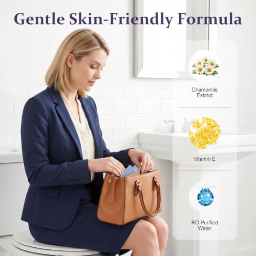 Image of Feminine Wet Wipes Bulk, Individually Wrapped Period Intimate Wipe 50 Pack | Travel Size Personal Hygiene Female Private Parts Cleansing Wipe Butt for Women Girls Daily Travel Bathroom Essential