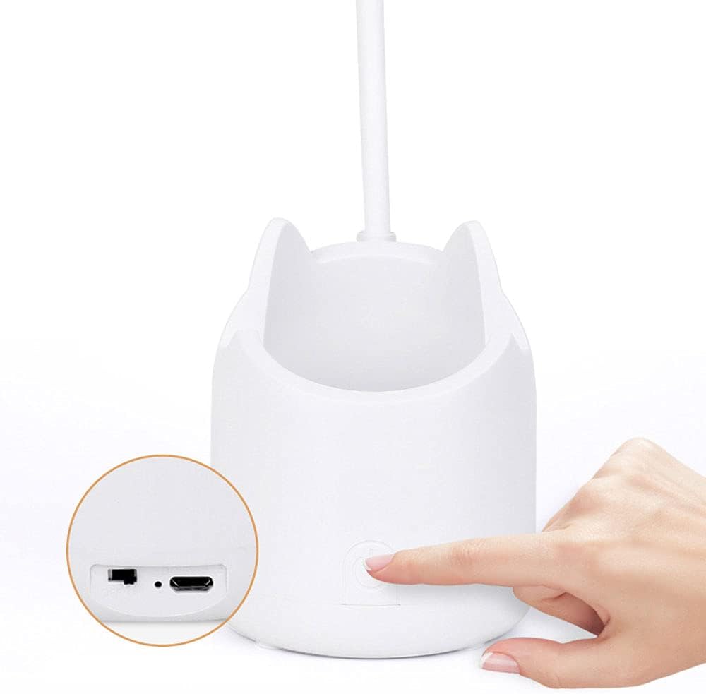 Desk Lamps for Home Office, 360° Flexible Gooseneck, LED Desk Light with Pen Holder Phone Holder, 3 Lighting Modes 3 Brightness Levels, with USB Port Eye-Caring Reading Night Light for Kids