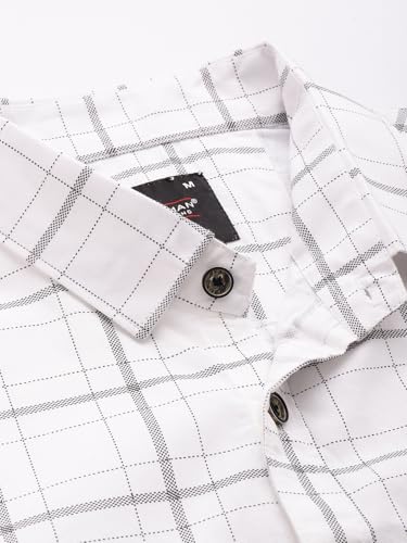 Image of Majestic Man Slim Fit Pure Cotton Half Sleeve Checked Casual Shirt
