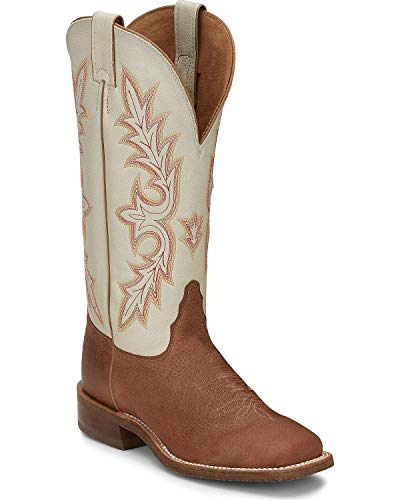 Tony Lama Women's Marlou Cedar Western Boot Wide Square Toe Tan 7.5 M