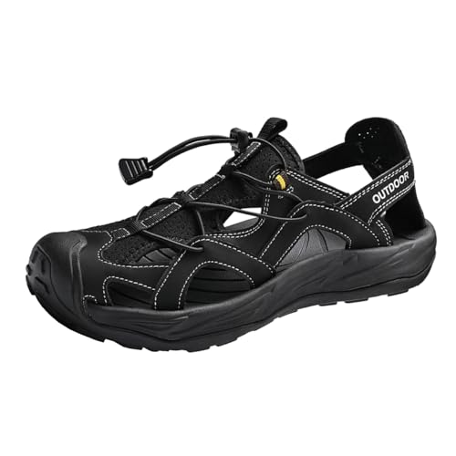 Men's Athletic Sandals Closed Toe Beach Sandals Breathable Anti-Slip Water Shoes for Outdoor Walking Trekking