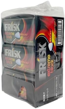 Frisk Extreme Black Menta Nera, Caramelle Senza Zucchero, Gusto Intenso, Confezione Multipla