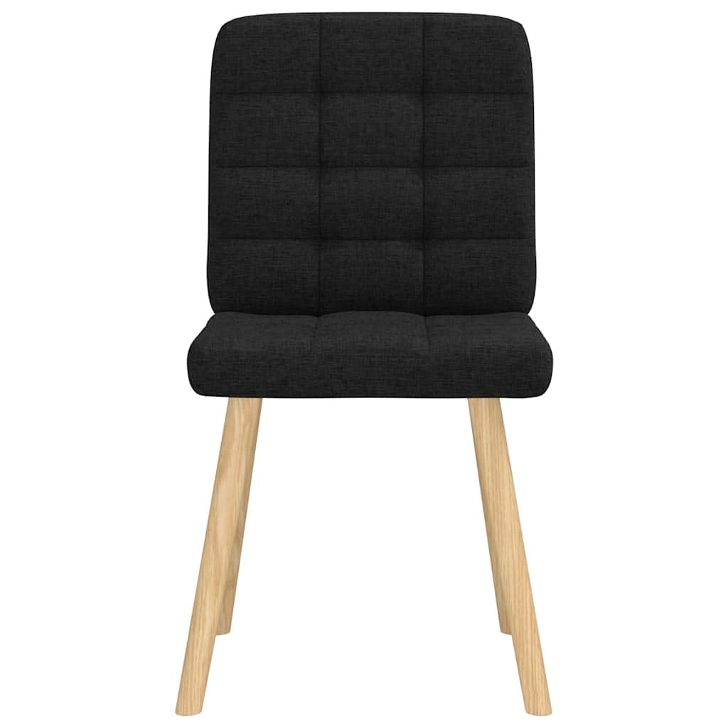 Juego de 6 sillas de comedor de tela negra acolchada con espuma para asiento y respaldo, estructura de metal y madera, ergonómica, estable, para cocina, salón, comedor, oficina, sala de espera