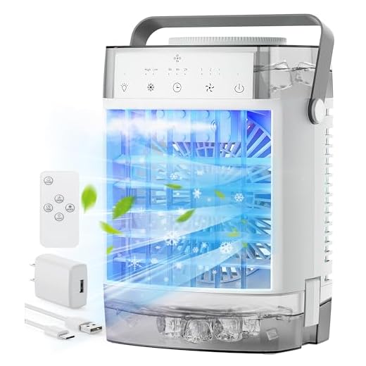 Portable Air Conditioners, Air Cooler with Remoter Evaporative Personal Mini AC, 3 Wind Speed, 2-4-8H Timer, 3 Modes, Colorful Night Light, Portable AC for Room, Car, Bedroom, Camping