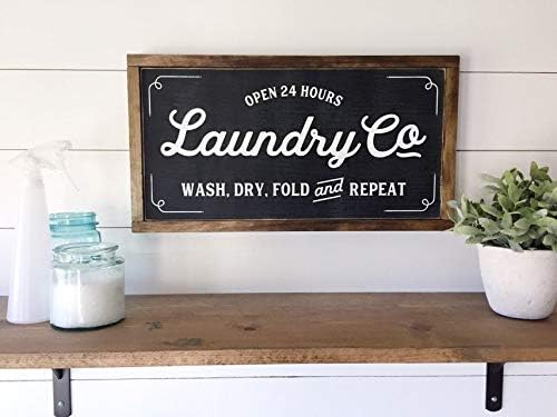 Wi33bbon Laundry Co Sign Modern Farmhouse Wood Signs Magnolia Fixer Upper Joanna Gaines Inspired Laundry Room Decor