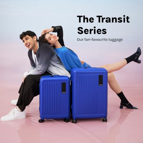 Image of MOKOBARA Transit Set of 2 Luggage Trolley Bag,Cabin(40L)+Check-in(65L),Lightweight Polycarbonate Hardshell,360Silent Wheels,TSA Lock,Premium Zipper,Suitcase for 18-21 Day Travel,Blue(Blue'd up)