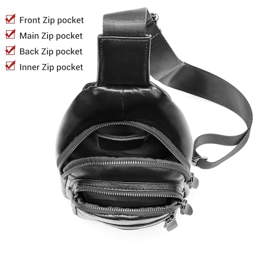 Genuine Leather Sling Bags for Men Crossbody Purse Vintage Small Messenger Shoulder Bag for Phone Side Chest Daypack Bag4