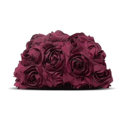 Image of 3D Flower Evening Bag for Women Elegant Floral Bridal Handbags Rose Clutch Purse for Wedding, Prom, Cocktail Party,Date Night