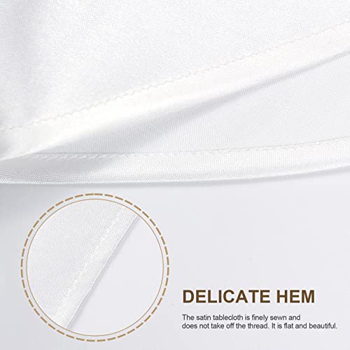 Bit.fly Rectangle Tablecloth Satin Fabric Square Table Cover For Buffet Table Parties Holiday Dinner Wedding Banquet Decoration (90 X 132 Inch, White) #TOP1