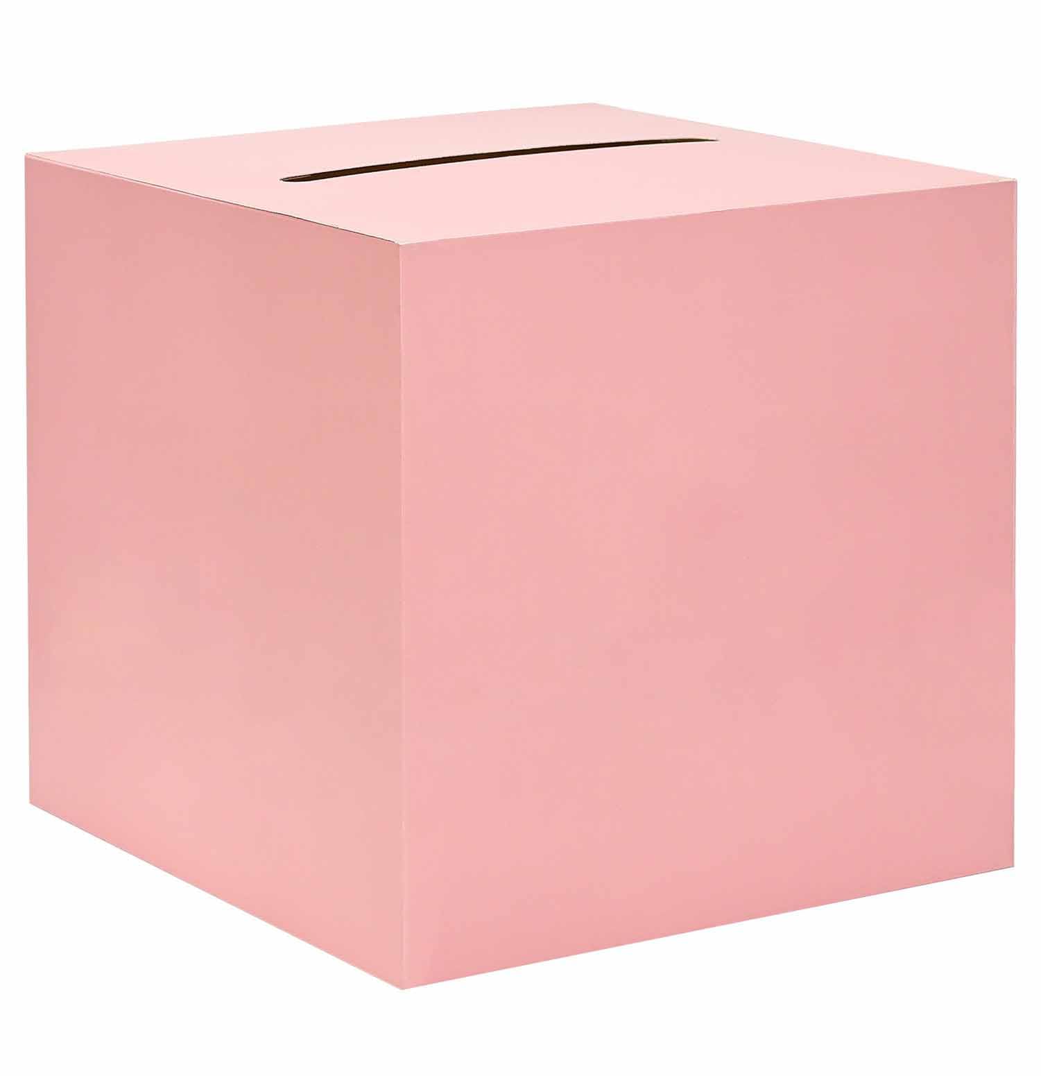 SietDESEO Pink Card Box for Party 9.8" x 9.8" Large Gift Card Box Holder for Wedding Reception Baby Shower Birthday Graduation
