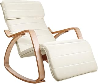 Artiss Rocking Chair Cushion Wooden Armchair Recliner Chairs Lounge Dining Nursing Seat Reading Seating Chaise Lounges Hom...