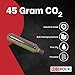 RedRock 45 Gram (60cc) CO₂ Cartridge – Threaded 5/8-18 UNF CO2 Canister for Inflatable Life Jackets, Airbag Vests, Airguns, Paintball & More