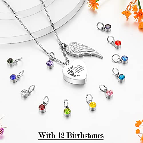 XIUDA Heart Cremation Jewelry for Ashes Urn Necklace with Birthstones Ash Necklace Memorial Cremation Necklaces for Women-I'll Hold You in My Heart Until I Hold You in Heaven3
