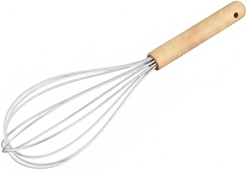 Batedor de ovos Fuê Silicone Madeira Branco Off White