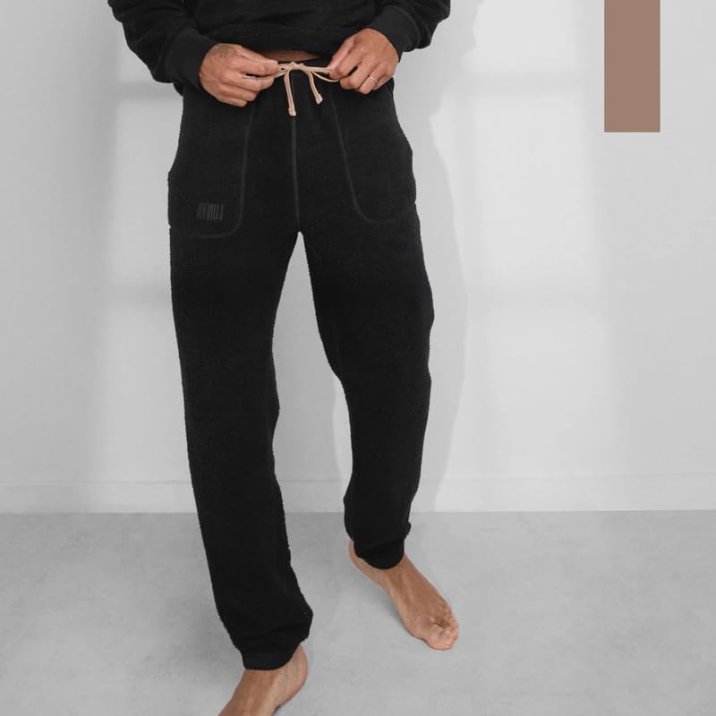 Lunya Men’s Silksweats Reversible Silk Joggers - Cotton and Washable Silk Thermal Pants for Men - Black - Size S-XXL - Image 3