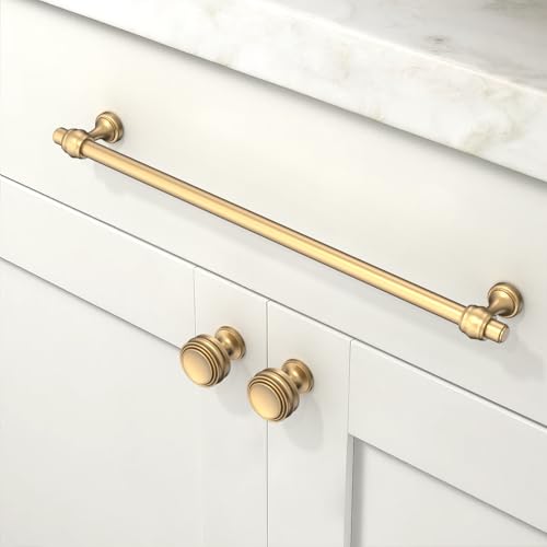 Talentedeco 10 Pack Champagne Bronze Cabinet Pulls 10 Inch(254mm) Honey Bronze Kitchen Cabinet Handles Solid Heavy Duty Drawer Pulls by Talentedeco - Used condition - Image 3