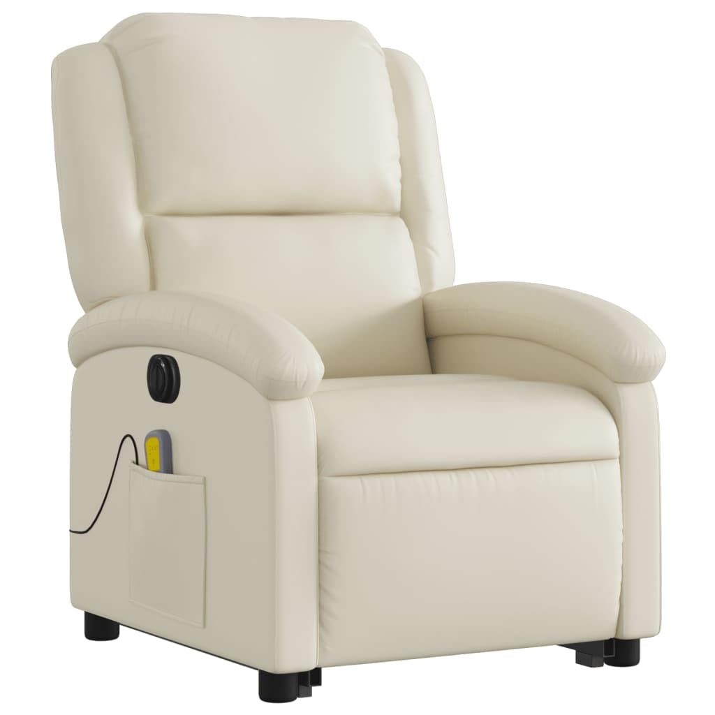 Sillón elevador eléctrico reclinable con masaje por vibración, 6 puntos de masaje, función elevación e inclinación 135°, estructura de madera y metal, bolsillo