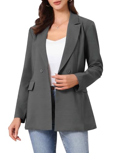 Allegra K Blazers for Women Business Casual Long Sleeve Office Work Belted Long Blazer Suit Jacket