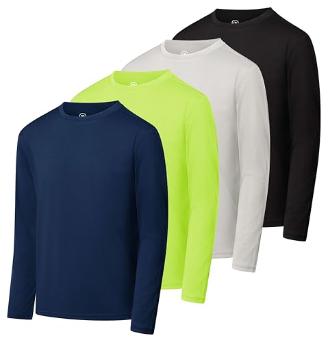 Real Essentials 4 Pack: Boys Youth Dry-Fit Moisture Wicking Active