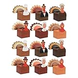 Anneome 12 Piezas Cajas de de Pavo para Acción de Gracias Diseño Colorido y Estable con Fondo Plano para Dulces Galletas y Regalos Celebraciones Otoñales