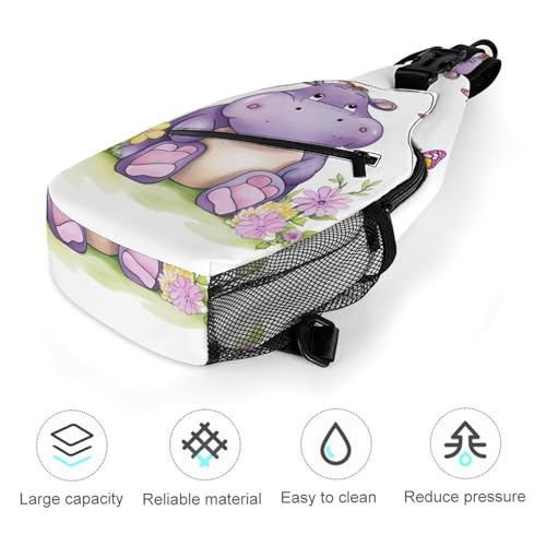 Mochila deportiva tipo sling Butterfly And Hippo para hombre y mujer miniatura 5