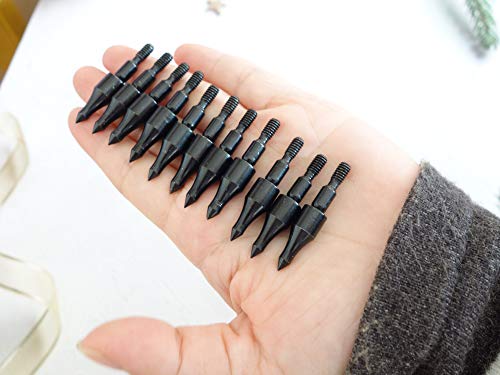 Erewa Pack Of 24 Black Screw-In Archery Field Points Arrow For Target Practice Shooting,100 Grain Each #TOP5