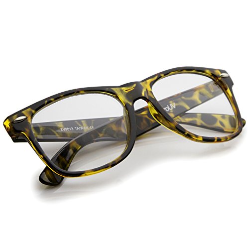 zeroUV - Retro Wide Arm Square Clear Lens Horn Rimmed Eyeglasses 54mm4