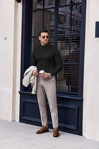 Ekouaer Men's Turtleneck Long Sleeve Turtle Neck Shirts Basic Lightweight Undershirt Thermal Pullover Sweater S-XXL3