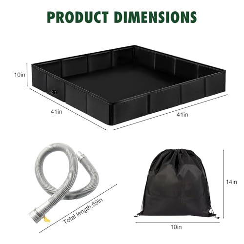 GTian Outdoor Shower Base, 41\" x 41\" x 10\" Portable Shower Pan, Foldable Camping Shower Base for Outdoor, Camping, Beach, Caravan and Portable Shower Stall - Thumbnail 2