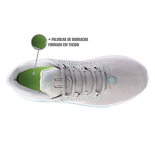 Tênis De Caminhada Academia Runway Training Feminino Tamanho:36;Cor:Cinza e Verde